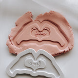 Heart hands gesture WITH NUMBER debosser and cutter