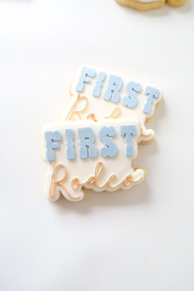 New First rodeo font stamp and cutter