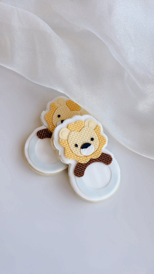 Bear Lion rattle ring debosser and cutter