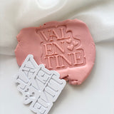 Stepped font VAL EN TINES stamp and cutter