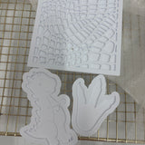 Odd Bunch- t-rex, dinosaur pattern plate & foot print