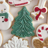 Simple Line Christmas Tree on plate debosser stamp and cutter