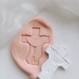 Simple Cross with draped linen stamp and cutter