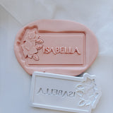 Encanto themed floral name plate stamp and cutter