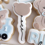 Bear balloon with ONE cursive string stamp & cutter