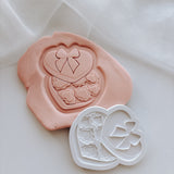 Heart chocolate box with the lid ajar stamp and cutter