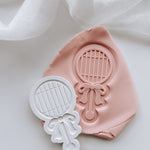 Baby Q BBQ grill rattle stamp and cutter