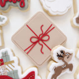 Simple Christmas present with twine bow stamp and cutter