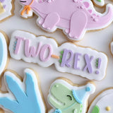 Two- rex! Dinosaur themed font stamp and cutter
