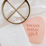 Sweet baby girl cake plate and cutter