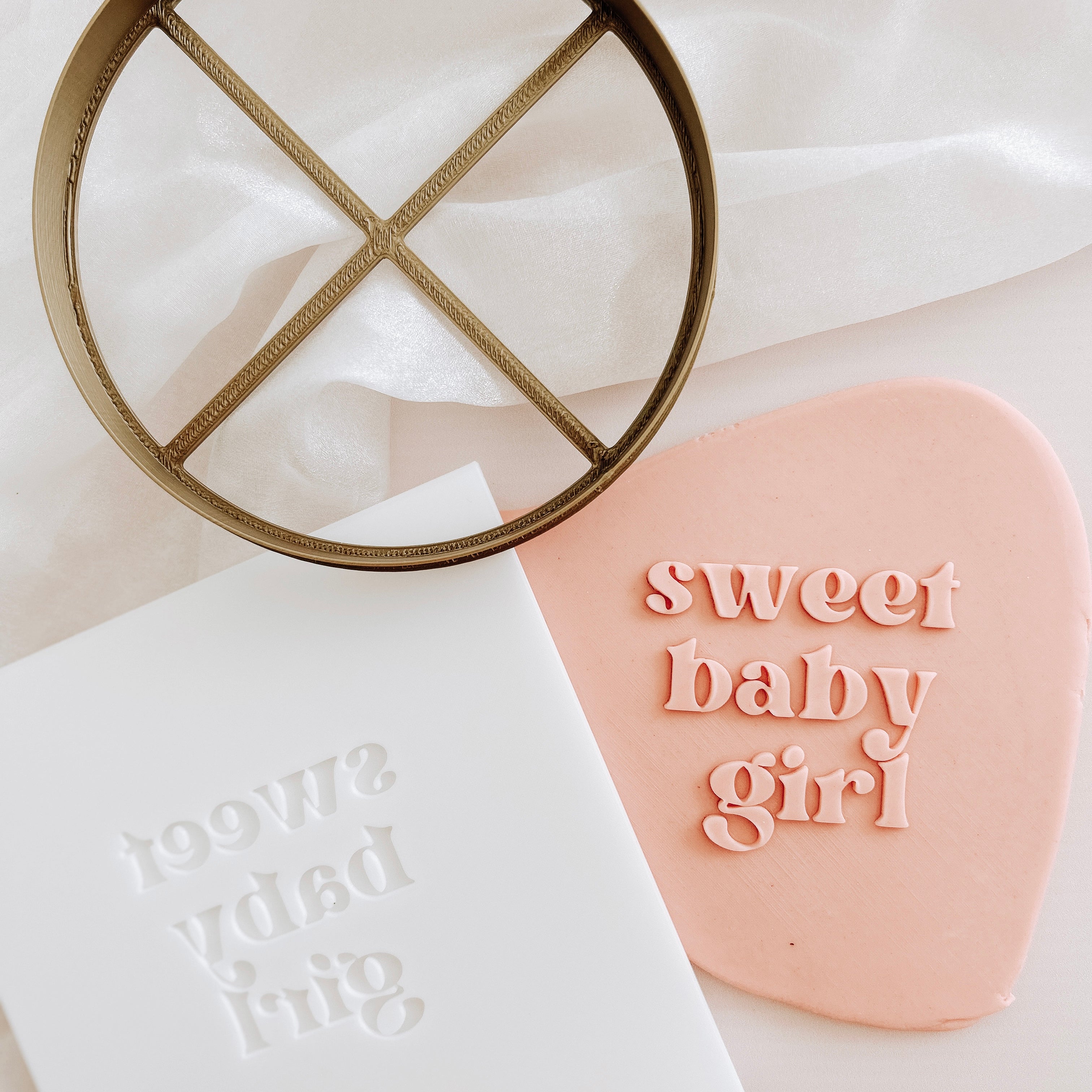 Sweet baby girl cake plate and cutter