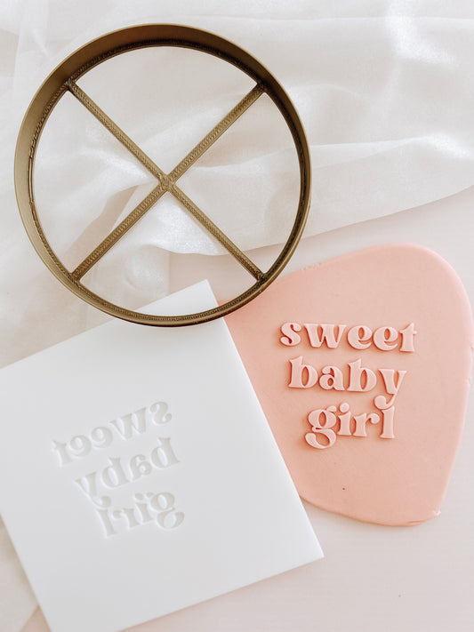 Sweet baby girl cake plate and cutter