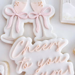 Bubbles with bows chinking champagne glasses Stamp & Cutter