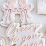 Bubbles with bows chinking champagne glasses Stamp & Cutter