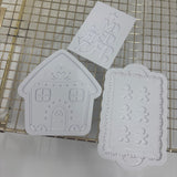 Odd Bunch- gingerbread house, merry on plate & gingerbread tray