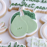 Double pear with leaves stamp and cutter