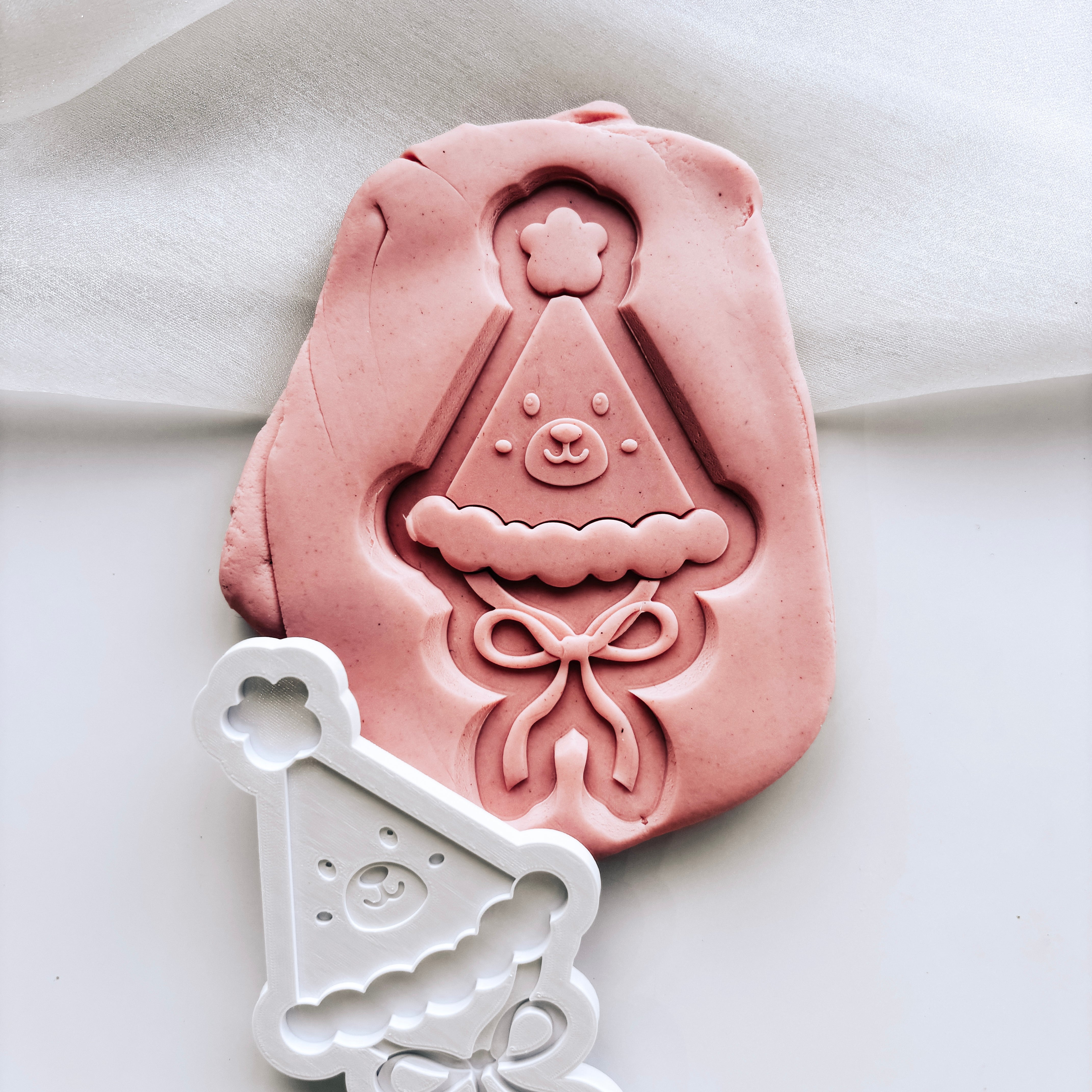 Cute bear themed party hat stamp & cutter