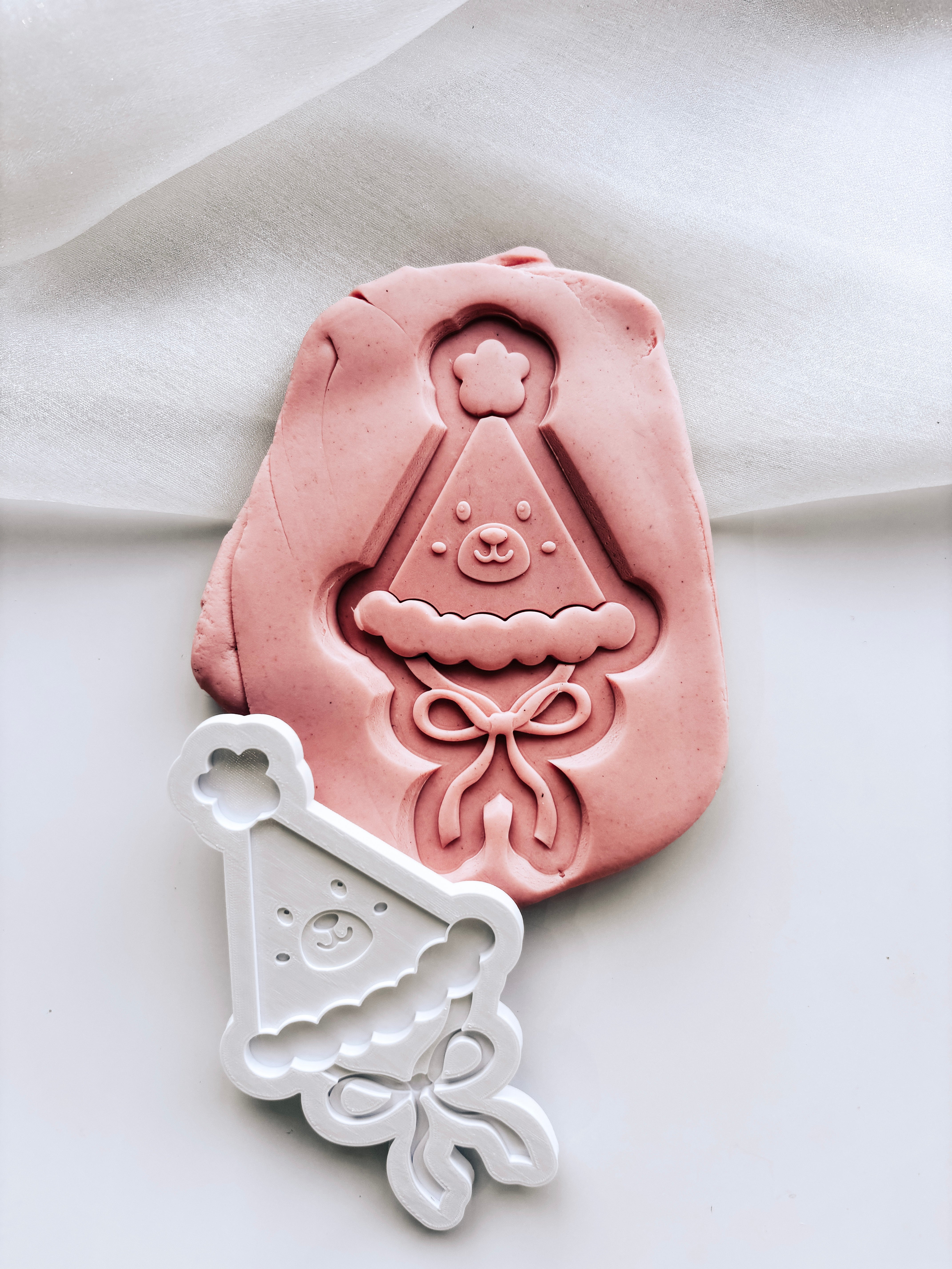 Cute bear themed party hat stamp & cutter
