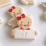 Gingerbread girl DIY customisable name tag stamp and cutter