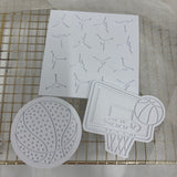 Odd Bunch- basketball, basketball player pattern plate & backboard