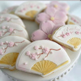 Fan with Cherry blossom flower details stamp and cutter