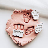 Mini set of 3 cans, bread sticks & tomato vines stamp and cutter