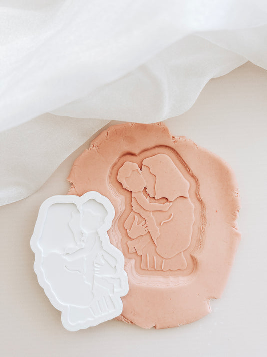 Mother’s Day silhouette- hugging baby stamp and cutter