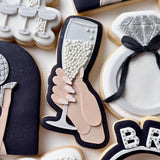 Hand Holding Champagne Glass stamp & cutter