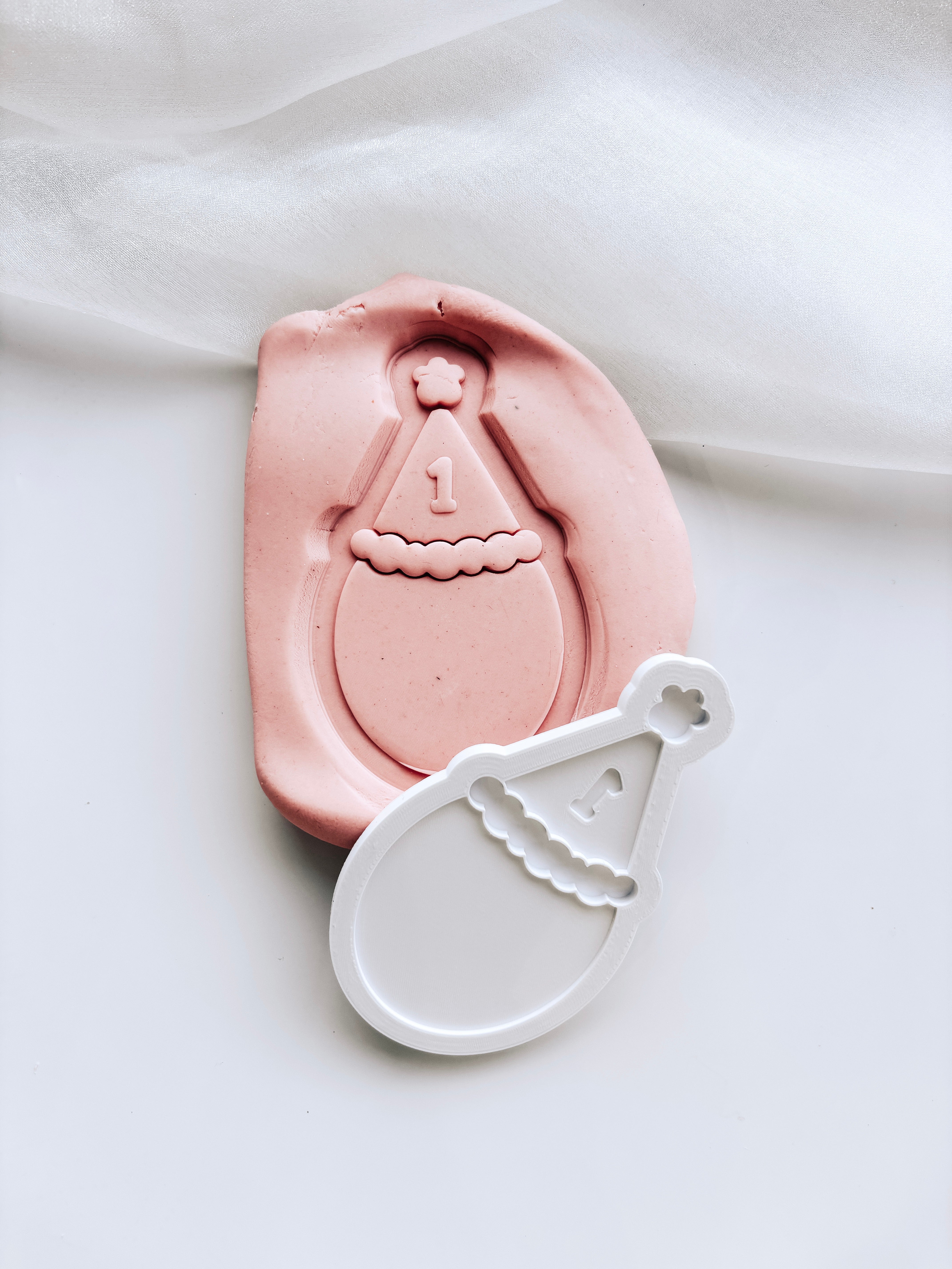 Edible image 1st birthday themed party hat stamp & cutter