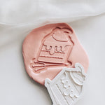 Velvet cake with devils pitchfork fork stamp and cutter