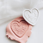 Piped cream heart shapes cake stamp and cutter
