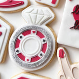 Ring with poker chip details debosser and cutter