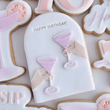 Simple cocktail cheers in arch stamp and cutter