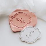 Customisable wedding initials plaque stamp and cutter