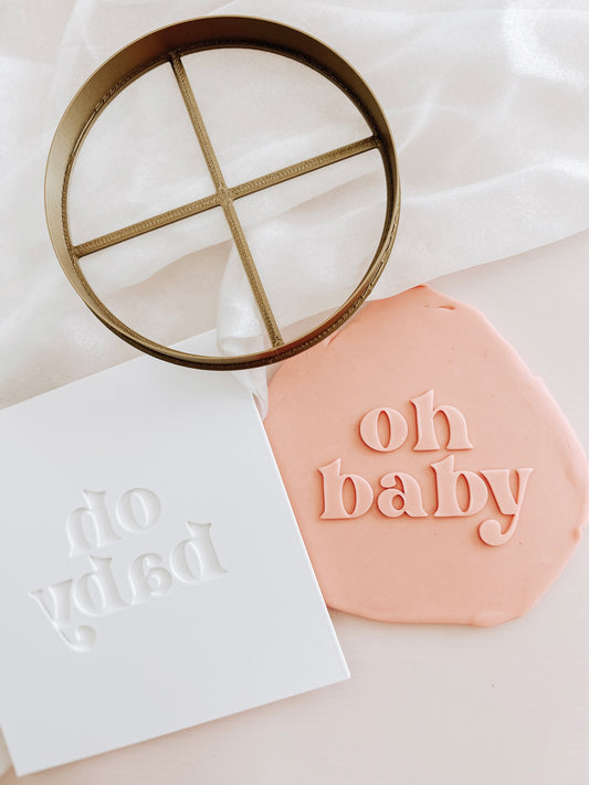 Oh baby cake plate and cutter