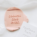 Coolest dad ever. font shaped stamp