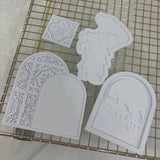 Odd Bunch- Mediterranean arch, greek view, flared jean & mini tile