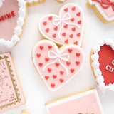 Heart with heart pattern and bow debosser and cutter