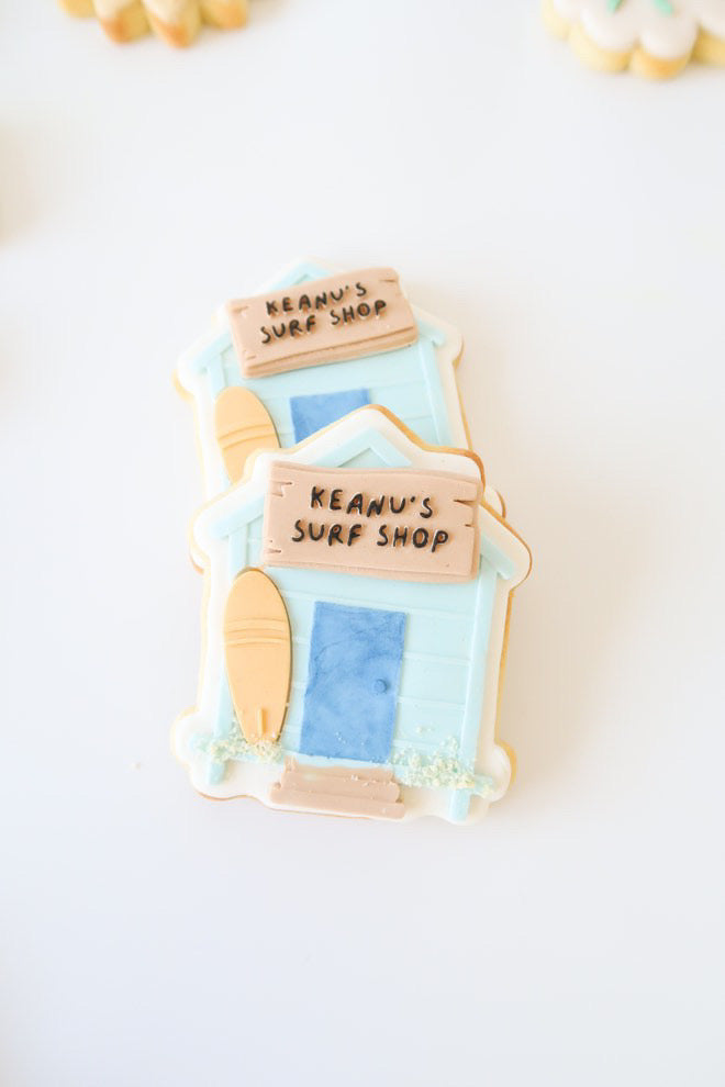 Surf shack with personalised name mini stamp and cutter