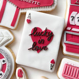 Ace playing card Lucky in love font debosser and cutter
