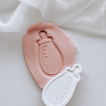 Baby Q BBQ sauce meets milk bottle stamp and cutter