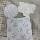 Odd Bunch- basketball, basketball pattern plate & basketball backboard