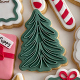 Simple Line Christmas Tree on plate debosser stamp and cutter