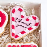 Thank you in candy cane heart debosser and cutter