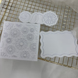 Odd Bunch- daisy pattern plate, daisy one & wavy rectangle
