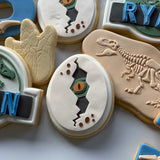 Dinosaur egg with eye peeking debosser and cutter