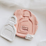 Tequila Patron bottle with customisable label stamp and cutters set