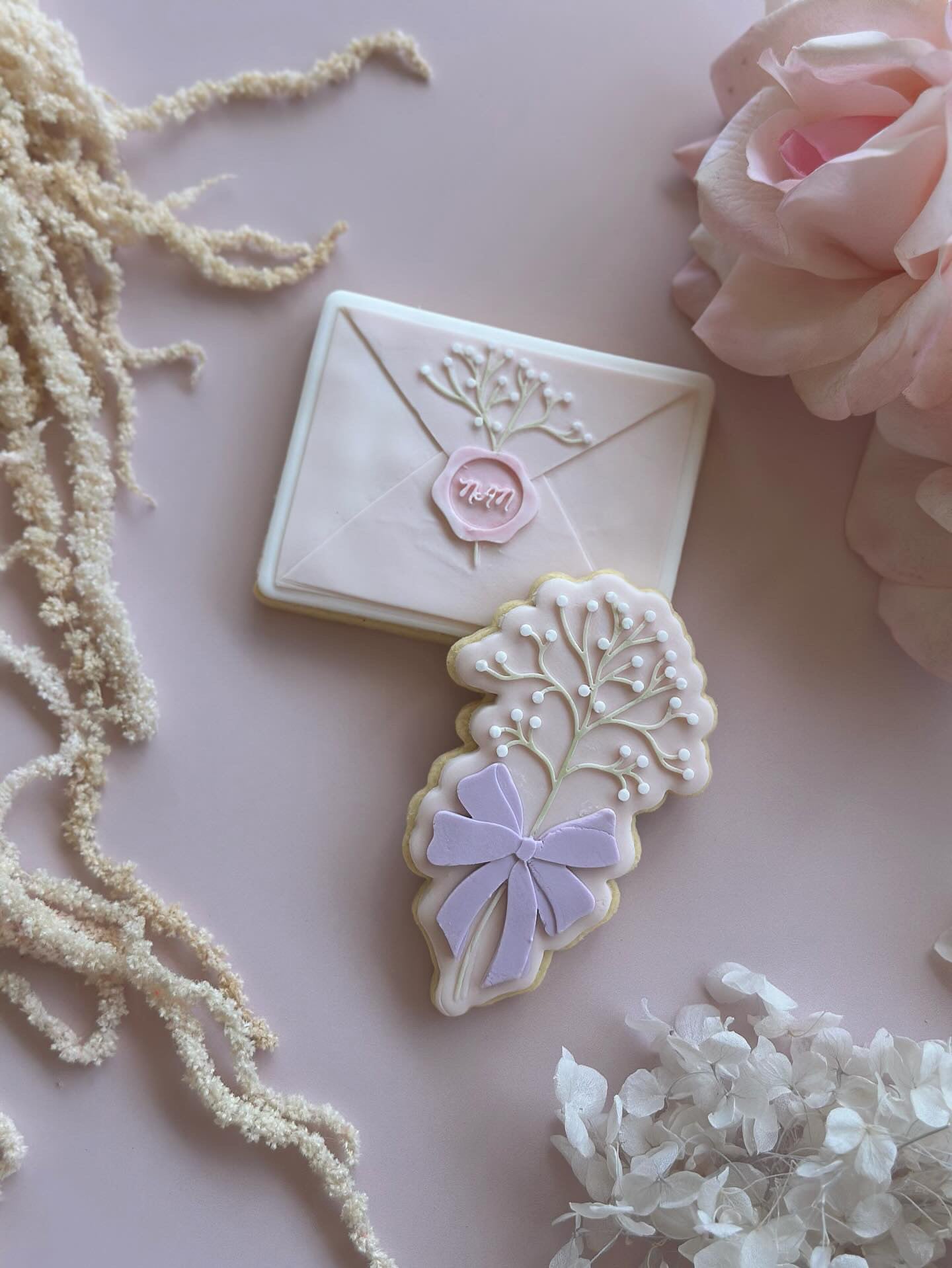 NAN- Elegant Mother’s Day letter/ envelope with baby’s breath and wax seal