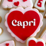 Personalized name in scalloped heart stamp and cutter