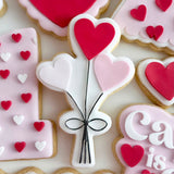 Trio of Heart balloons stamp and cutter